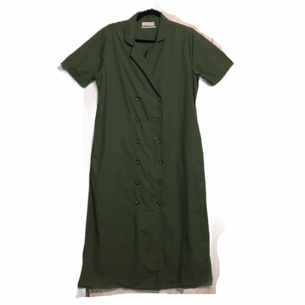 UO holly double breasted midi shirt dress